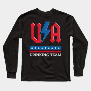 USA rock n roll thunder lightning style Drinking team Long Sleeve T-Shirt